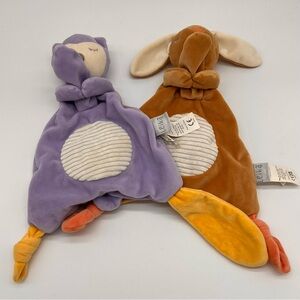 Lieka Plush Animal Soother Lovey Duo - Purple and Brown